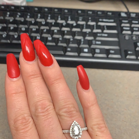 2ct pear DovEggs moissanite ring with halo - Picture 2 of 5